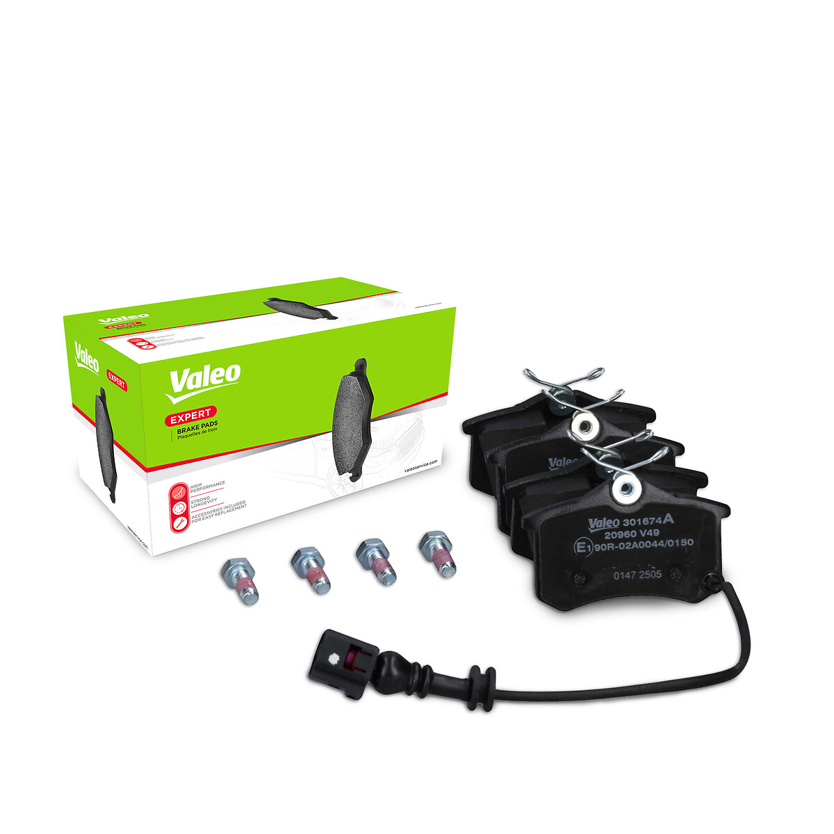 Jeu de 4 plaquettes de frein VALEO ref. 301674A